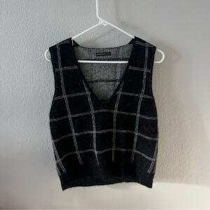 Drykorn Black Check Alpaca Sweater Vest